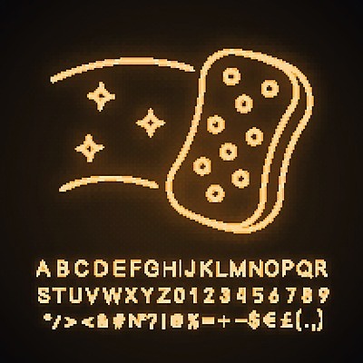 EPS 해외이미지 가사 사람없음 반짝임 청소 네온 스펀지 형광 모션 빛 파일형식 벡터