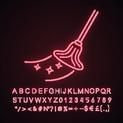 EPS 해외이미지 가사 사람없음 청소 네온 대걸레 형광 빛 청소도구 파일형식 벡터