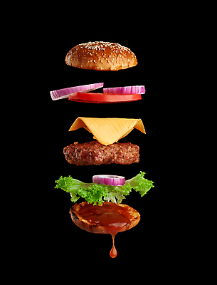 포토 JPG 해외이미지 음식 식재료 패스트푸드 사람없음 햄버거 치즈버거 맛있는 흩어짐 해외포토 컨셉 인스턴트 파일형식