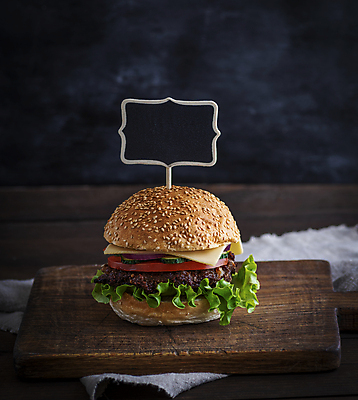 포토 JPG 해외이미지 음식 패스트푸드 사람없음 햄버거 나무도마 맛있는 해외포토 도마 목재 인스턴트 파일형식