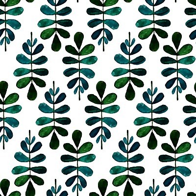 EPS 해외이미지 식물 잎 패턴 일러스트 수채화 사람없음 낭만 천 해외202004 해외일러스트 컨셉 무늬 직물 파일형식 벡터