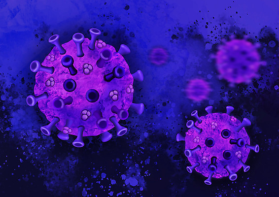 PSD 일러스트 사람없음 보라색 코로나바이러스 델타변이바이러스 국내일러스트 컬러 바이러스 파일형식