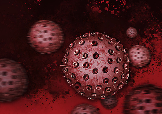 PSD 일러스트 사람없음 빨간색 바이러스 에이즈 국내일러스트 컬러 질병 파일형식