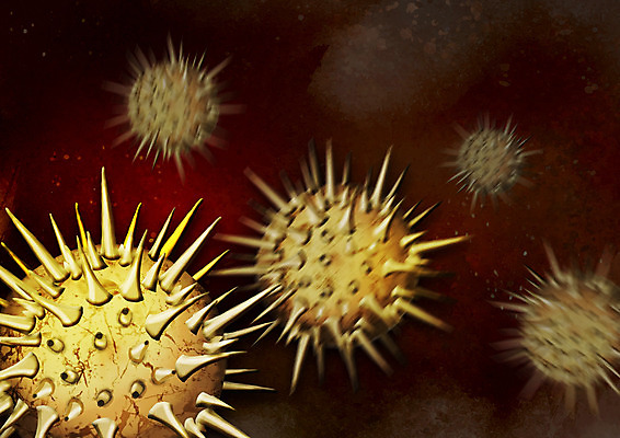 PSD 일러스트 사람없음 노란색 바이러스 사스 국내일러스트 컬러 질병 파일형식