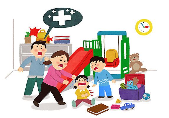 전신 PSD 여자 남자 딸 아들 어린이 인형 시계 말풍선 일러스트 가족 엄마 건강 병원 서기 앉기 소녀 소년 여러명 성인 책 부모 장난감 놀람 놀이방 고통 긴급 아빠 상처 미끄럼틀 그네 골절 어린이안전 국내일러스트 감정 다수 의학 관계 모션 표정 안전 사람 놀이기구 파일형식