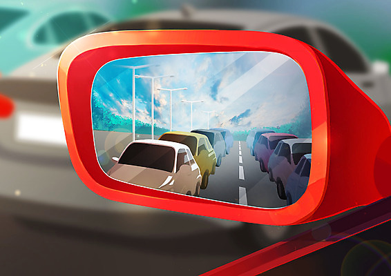 PSD 구름 도로 일러스트 자동차 하늘 사람없음 정차 러시아워 귀성길 귀향길 사이드미러 국내일러스트 자연요소 길 육상교통 교통 교통시설 파일형식