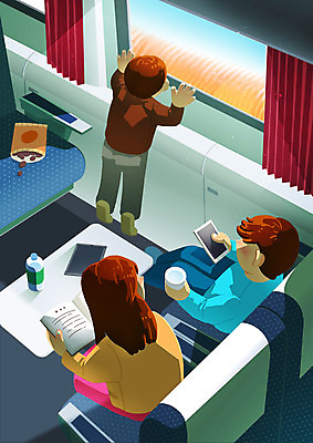 전신 PSD 여자 남자 아들 어린이 일러스트 엄마 서기 들기 앉기 소년 성인 책 세명 스마트폰 부모 과자 기차 아빠 구경 창밖 귀성길 귀향길 국내일러스트 길 육상교통 창문 가족 모션 디저트 대중교통 사람 핸드폰 스마트기기 파일형식