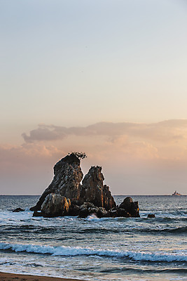 포토 JPG 주간 바다 사람없음 야외 일출 강원도 동해 추암 국내포토 자연요소 한국 노을 바위_돌 파일형식
