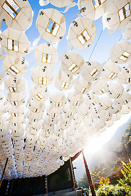 포토 JPG 주간 로우앵글 사람없음 야외 사찰 연등 강원도 동해 국내포토 자연요소 바다 뷰포인트 종교건축 한국 등불 불교용품 파일형식