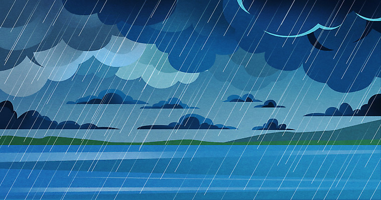 PSD 구름 바다 백그라운드 일러스트 사람없음 파란색 비 먹구름 국내일러스트 자연요소 컬러 날씨 파일형식 구름_자연