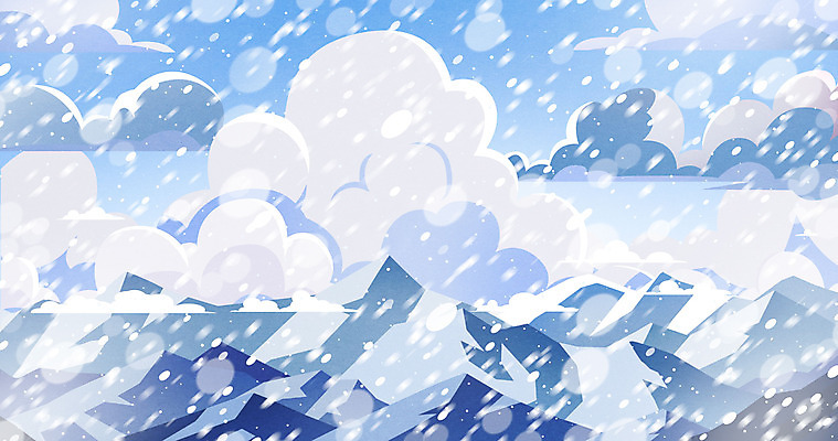 PSD 구름 백그라운드 겨울 일러스트 하늘 산 사람없음 흰색 눈 눈보라 겨울배경 국내일러스트 자연요소 계절 컬러 날씨 눈_날씨 파일형식