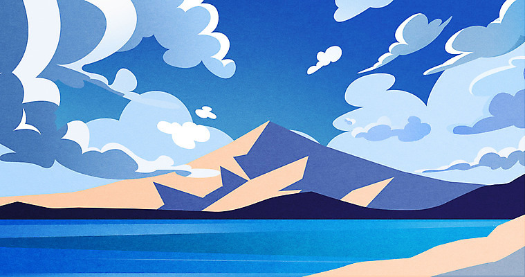 PSD 구름 호수 백그라운드 겨울 일러스트 하늘 산 사람없음 파란색 맑음 겨울배경 국내일러스트 자연요소 계절 컬러 날씨 파일형식