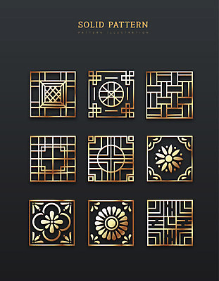 패턴 일러스트 사람없음 세트 금색 입체 정사각형 국내일러스트 AI파일 도형 컬러 무늬 파일형식 벡터