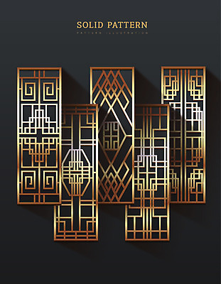 패턴 일러스트 사람없음 세트 금색 입체 전통문 국내일러스트 AI파일 컬러 무늬 문 파일형식 벡터