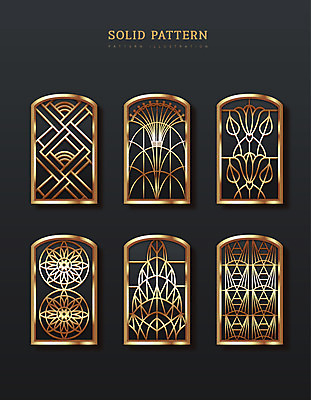 패턴 일러스트 사람없음 세트 문 금색 입체 국내일러스트 AI파일 컬러 무늬 파일형식 벡터