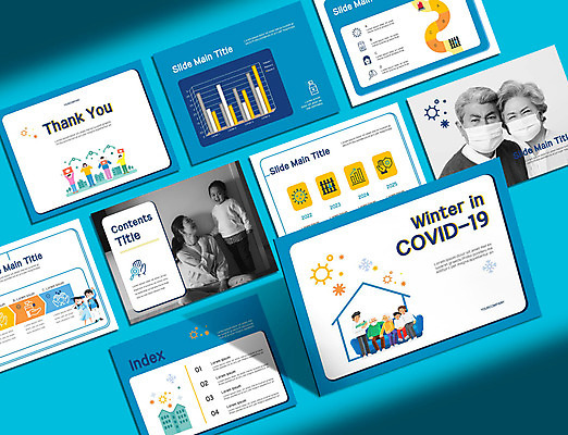 전신 템플릿 라이프스타일 여자 노년 남자 어린이 하늘색 겨울 비즈니스 가족 그래프 마스크 서기 앉기 소녀 여러명 상반신 성인 30대 세트 한국인 60대 PPT 프레젠테이션 문서템플릿 70대 애니형PPT 9P 코로나바이러스 델타변이바이러스 이미지템플릿 계절 다수 관계 모션 사람 동양인 생활 장년 파란색 바이러스 파일형식