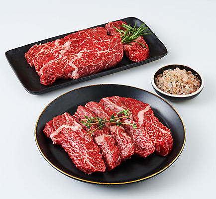 포토 JPG 스튜디오촬영 그릇 음식 식재료 실내 생고기 육류 사람없음 소고기 흰배경 소금 토시살 국내포토 식기 백그라운드 내부 흰색 파일형식