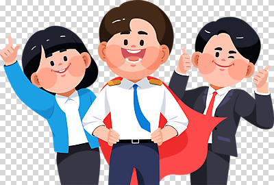 편집이미지 여자 남자 웃음 누끼 손짓 상반신 청년 성인 세명 최고 자신감 슈퍼맨 PNG 성인만 편집소스 감정 모션 표정 사람 영웅 파일형식