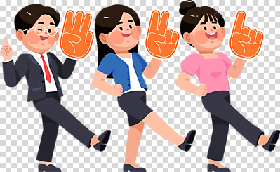 전신 편집이미지 여자 남자 허리손 손가락 들기 누끼 손짓 청년 성인 세명 걷기 PNG 성인만 편집소스 손 포즈 모션 사람 파일형식