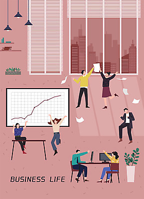 전신 여자 남자 분홍색 일러스트 회사 성공 서기 앉기 여러명 성인 비즈니스라이프 점프 기쁨 만세 축하 비즈니스맨 비즈니스우먼 하이파이브 얼굴없음 성인만 흩날리기 국내일러스트 AI파일 라이프스타일 감정 컬러 다수 컨셉 비즈니스 모션 사람 손짓 직장인 파일형식 벡터