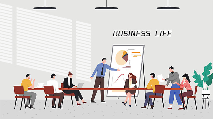 전신 여자 남자 일러스트 회사 회의 서기 앉기 여러명 성인 비즈니스라이프 자료 회색 가리킴 업무 비즈니스맨 비즈니스우먼 회의실 얼굴없음 성인만 국내일러스트 AI파일 라이프스타일 컬러 다수 비즈니스 모션 사람 손짓 작업 직장인 파일형식 벡터