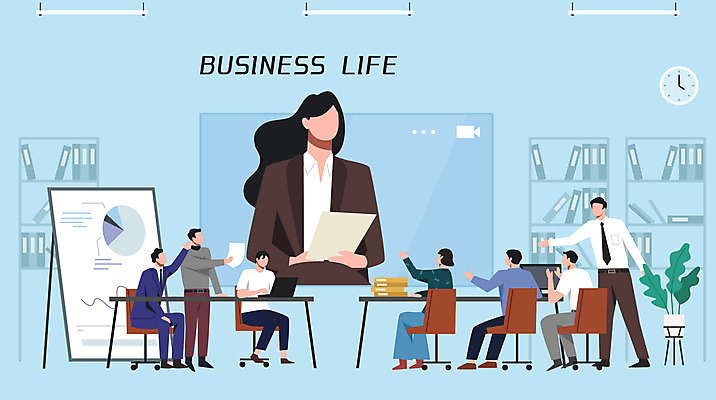 전신 여자 남자 하늘색 일러스트 회사 회의 모바일 서기 앉기 여러명 성인 비즈니스라이프 스크린 업무 직장인 비즈니스맨 비즈니스우먼 지시 화상통화 얼굴없음 성인만 언택트 온택트 랜선라이프 국내일러스트 AI파일 직업 라이프스타일 다수 비즈니스 모션 사람 파란색 작업 통화 파일형식 벡터