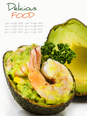 포토 JPG 해외이미지 새우 실내 파슬리 요리 타이포그라피 사람없음 껍질 흰배경 아보카도 카피스페이스 해외202004 해외202105 해외포토 문자 백그라운드 채소 과일 갑각류 내부 공백 흰색 파일형식