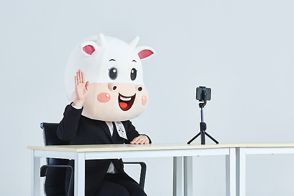 포토 JPG 스튜디오촬영 여자 40대 중년 의자 비즈니스 회색배경 새해 실내 한명 앉기 정장 상반신 옆모습 스마트폰 손들기 한국인 소띠 비즈니스우먼 소 책상 면접 소캐릭터 동물탈 인형탈 화상통화 중년여자한명만 2021년 비대면면접 신축년 랜선라이프 국내포토 1 라이프스타일 옷 뷰포인트 동물캐릭터 가구 백그라운드 포유류 모션 사람 동양인 성인 내부 핸드폰 스마트기기 회색 십이지신 직장인 연도 탈 통화 여자한명만 중년여자만 파일형식 언택트