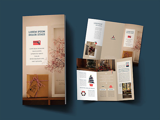 템플릿 표지디자인 표지 ZIP 내지 리플렛 크리스마스 겨울 3단접지 크리스마스용품 팜플렛 사람없음 선물상자 크리스마스트리 베이지색 인디자인 INDD 크리스마스리스 이미지템플릿 계절 기념일 컬러 선물 상자 화환 용품 파일형식