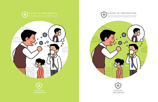 전신 여자 남자 일러스트 마스크 여러명 상반신 성인 연두색 바이러스 기침 성인만 코로나바이러스 감염예방 노마스크 델타변이바이러스 국내일러스트 AI파일 다수 사람 초록색 사회이슈 예방 감염 파일형식 벡터