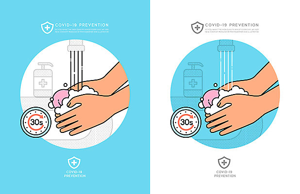 손 하늘색 일러스트 신체부위 청결 거품 바이러스 세면대 비누 손씻기 핸드워시 코로나바이러스 감염예방 델타변이바이러스 국내일러스트 AI파일 사람 파란색 위생용품 위생 씻기 사회이슈 예방 감염 파일형식 벡터