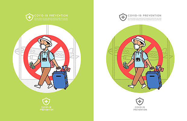 전신 남자 해외여행 일러스트 비행기 마스크 성인 두명 연두색 걷기 캐리어 금지 당기기 성인남자만 코로나바이러스 감염예방 델타변이바이러스 국내일러스트 AI파일 해외 여행 항공교통 모션 대중교통 사람 초록색 여행가방 바이러스 사회이슈 예방 감염 남자만 성인만 파일형식 벡터