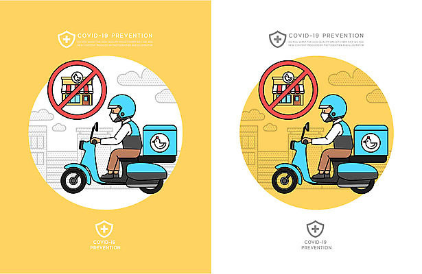 전신 남자 일러스트 모바일 마스크 성인 두명 건물 노란색 운전 금지 오토바이 배달원 배송 성인남자만 코로나바이러스 비대면서비스 감염예방 델타변이바이러스 국내일러스트 AI파일 직업 건축물 컬러 모션 사람 바이크 바이러스 사회이슈 서비스 예방 감염 남자만 성인만 파일형식 벡터 언택트