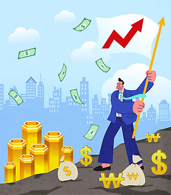 전신 구름 남자 화살표 하늘색 지폐 일러스트 그래프 한명 서기 들기 성인 건물 달러 깃발 화폐기호 돈자루 주식 주가상승 투자자 성인남자한명만 흩날리기 주린이 국내일러스트 AI파일 자연요소 1 건축물 기호 돈 모션 사람 금융 파란색 화폐 투자 상승 신조어 남자한명만 성인남자만 파일형식 벡터