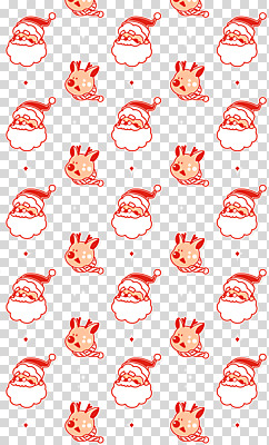 편집이미지 캐릭터 크리스마스 패턴 누끼 사람없음 빨간색 산타클로스 루돌프 PNG 편집소스 기념일 컬러 무늬 사슴 파일형식