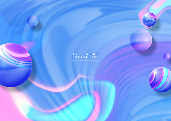 PSD 편집이미지 백그라운드 사람없음 파란색 구 홀로그램 이미지편집 컬러 파일형식