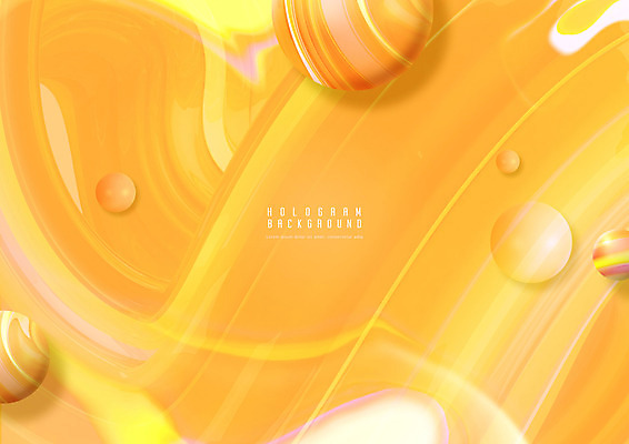 PSD 편집이미지 백그라운드 사람없음 노란색 3D 구 홀로그램 편집3D 컬러 디지털합성 파일형식