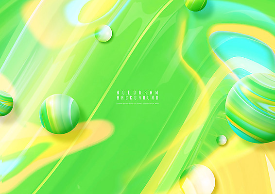 PSD 편집이미지 백그라운드 사람없음 연두색 노란색 구 홀로그램 이미지편집 컬러 초록색 파일형식