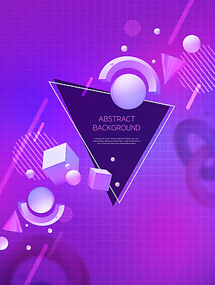 PSD 편집이미지 백그라운드 추상 사람없음 보라색 원형 삼각형 육면체 삼각뿔 이미지편집 도형 컬러 무늬 파일형식