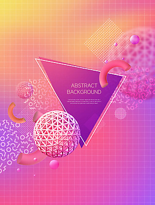PSD 편집이미지 분홍색 백그라운드 추상 사람없음 원형 삼각형 이미지편집 도형 컬러 무늬 파일형식
