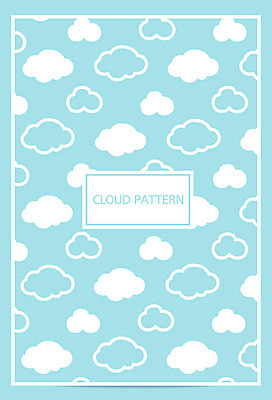 구름 백그라운드 패턴 일러스트 하늘 사람없음 심플 민트색 국내일러스트 AI파일 자연요소 컬러 무늬 파일형식 벡터