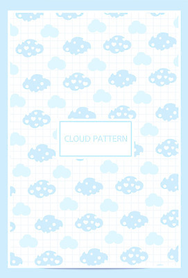 구름 하늘색 백그라운드 패턴 일러스트 사람없음 하트 심플 파스텔톤 국내일러스트 AI파일 자연요소 모양 컬러 무늬 파란색 파일형식 벡터