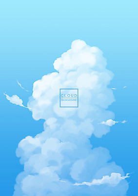 PSD 구름 하늘색 백그라운드 일러스트 하늘 풍경 사람없음 맑음 국내일러스트 자연요소 날씨 파란색 파일형식