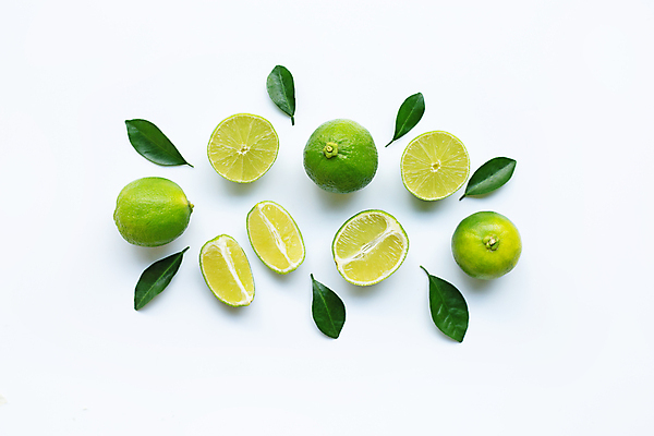 포토 JPG 해외이미지 잎 단면 실내 사람없음 하이앵글 흰배경 라임 플랫레이 해외포토 식물 뷰포인트 백그라운드 과일 내부 흰색 플랫 파일형식