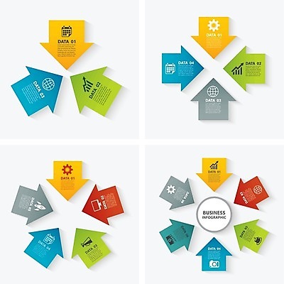 EPS 해외이미지 화살표 일러스트 비즈니스 그래프 사람없음 세트 인포그래픽 해외202004 해외일러스트 파일형식 벡터