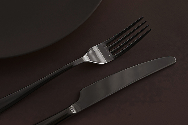 포토 JPG 해외이미지 식기 접시 포크 검은배경 사람없음 나이프 해외포토 백그라운드 검은색 칼 파일형식