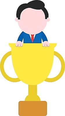 EPS 해외이미지 남자 일러스트 한명 서기 사람 성인 우승 비즈니스맨 상패 트로피 명예 챔피언 성인남자한명만 해외202004 해외일러스트 1 비즈니스 모션 최고 직장인 상_우승 남자한명만 성인남자만 파일형식 벡터