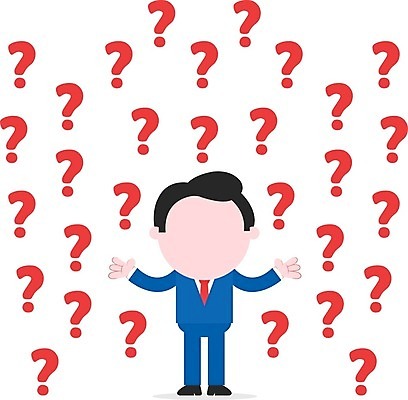 EPS 해외이미지 남자 일러스트 한명 서기 사람 성인 물음표 비즈니스맨 성인남자한명만 많음 해외202004 해외일러스트 1 기호 컨셉 비즈니스 모션 직장인 남자한명만 성인남자만 파일형식 벡터