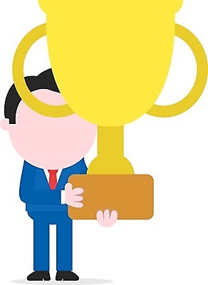 EPS 해외이미지 남자 일러스트 한명 사람 성인 우승 비즈니스맨 상패 트로피 명예 챔피언 성인남자한명만 해외202004 해외일러스트 1 비즈니스 최고 직장인 상_우승 남자한명만 성인남자만 파일형식 벡터