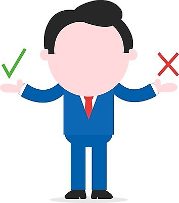 EPS 해외이미지 남자 일러스트 한명 사람 성인 최고 비즈니스맨 X 확인 아니오 긍정 삭제 부정적 성인남자한명만 해외202004 해외일러스트 1 알파벳 감정 컨셉 비즈니스 직장인 남자한명만 성인남자만 파일형식 벡터